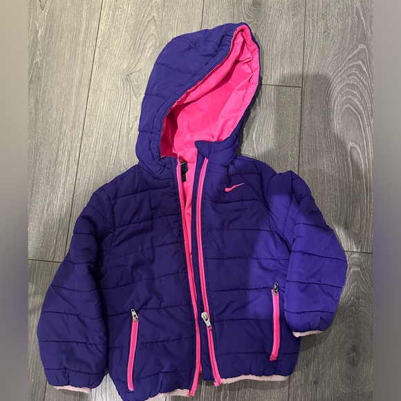Nike purple puffer jacket size 24 months - Picture 2 of 6